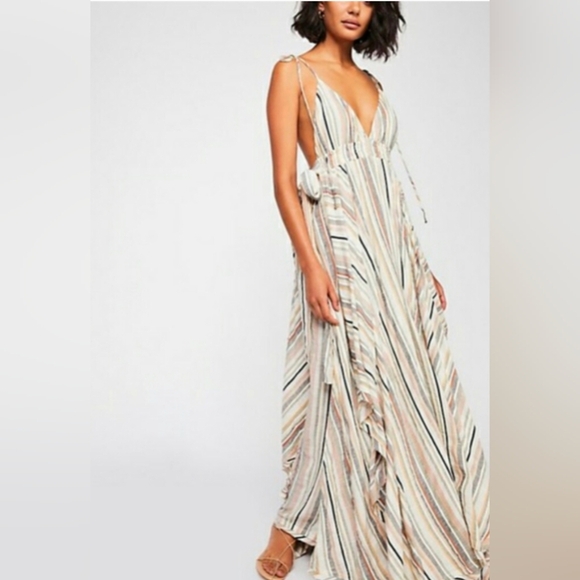 RARE!!!! FREE PEOPLE Tropical Heat | Striped Maxi Dress - Picture 2 of 9